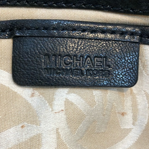 Beautiful Michael Kors Black Leather & Gold Studded Satchel Bag w/ Dustbag- EUC - Picture 10 of 12